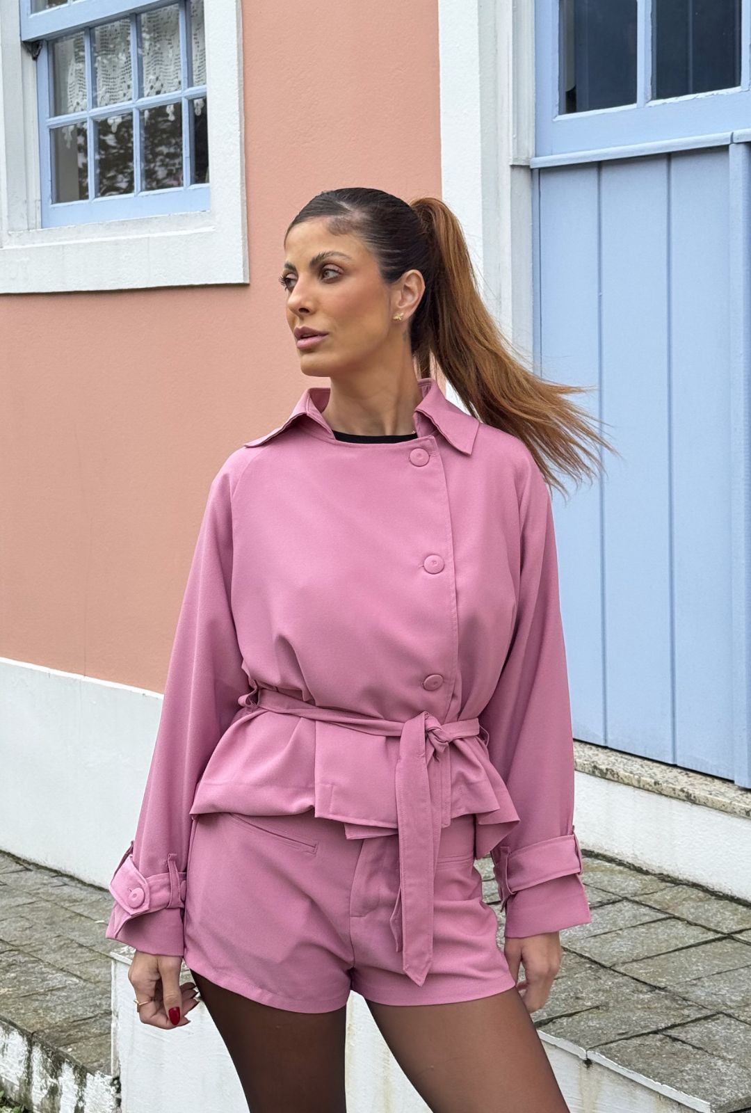 Mini Short Leandra - Rosa chá - Imagem 6