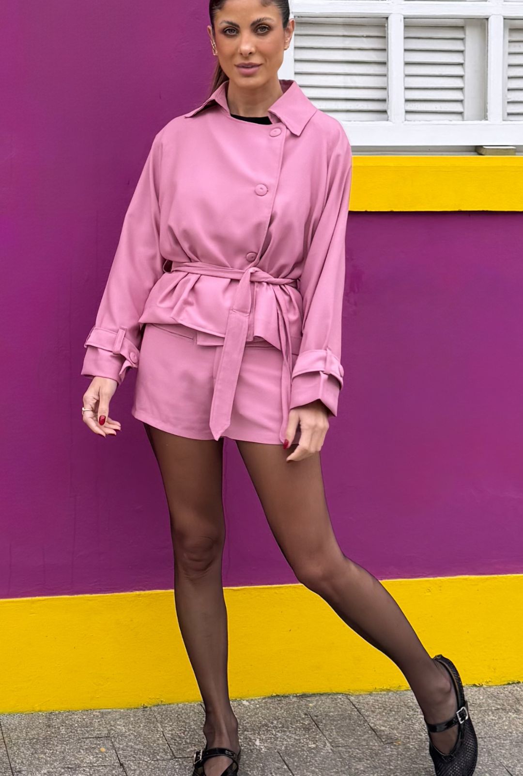 Mini Short Leandra - Rosa chá - Imagem 7
